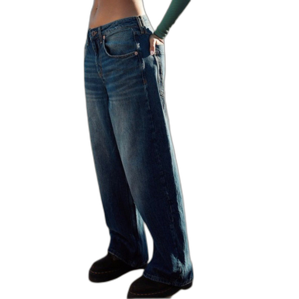 &Denim High Waist Boyfriend Jeans Skater – Size US 18, Light Blue, Distressed